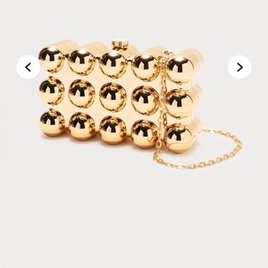 Fashion Nova Metallic Gold Bubble Clutch